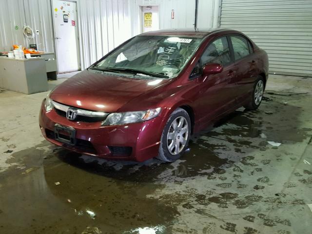 2HGFA1F58AH532241 - 2010 HONDA CIVIC LX BURGUNDY photo 2