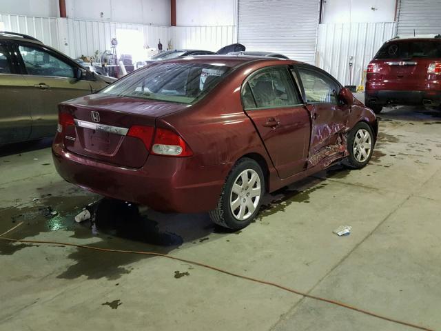 2HGFA1F58AH532241 - 2010 HONDA CIVIC LX BURGUNDY photo 4