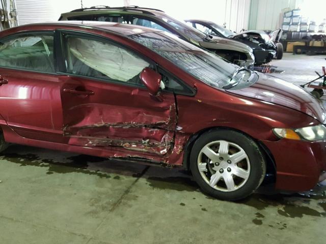 2HGFA1F58AH532241 - 2010 HONDA CIVIC LX BURGUNDY photo 9