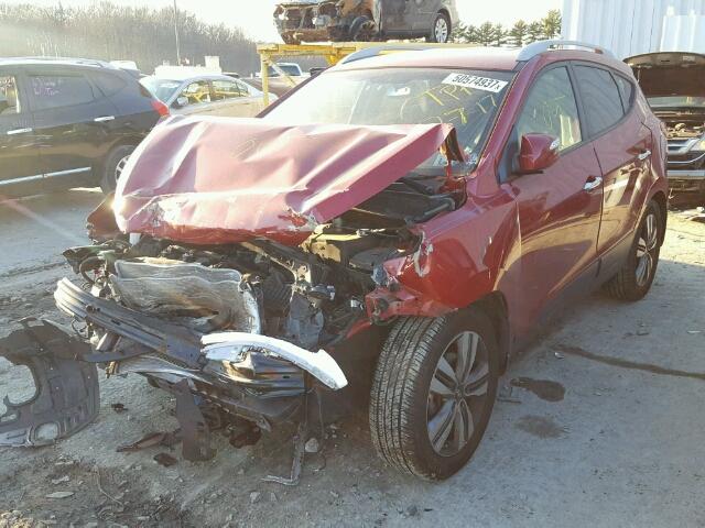 KM8JU3AG0EU863639 - 2014 HYUNDAI TUCSON GLS RED photo 2