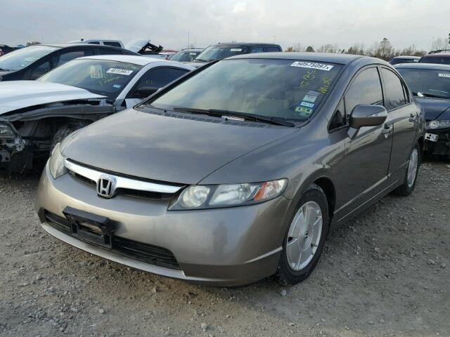 JHMFA36217S010759 - 2007 HONDA CIVIC HYBR GRAY photo 2