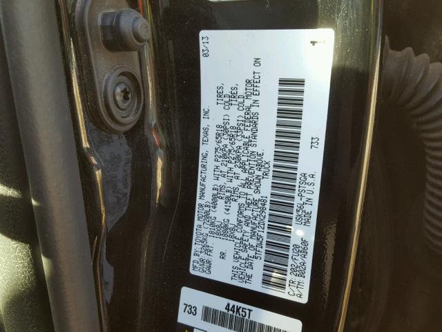 5TFDW5F12DX298481 - 2013 TOYOTA TUNDRA CRE BLACK photo 10