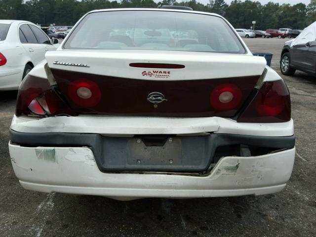 2G1WF52E739309594 - 2003 CHEVROLET IMPALA WHITE photo 9