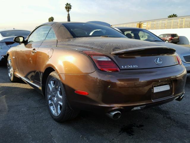 JTHFN48Y469001734 - 2006 LEXUS SC 430 BROWN photo 3