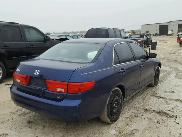 3HGCM56485G708848 - 2005 HONDA ACCORD LX BLUE photo 4