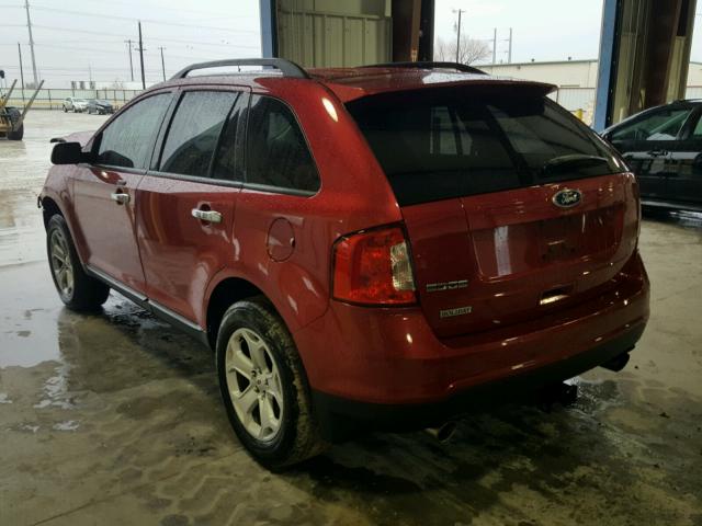 2FMDK3JC3BBA96516 - 2011 FORD EDGE SEL RED photo 3