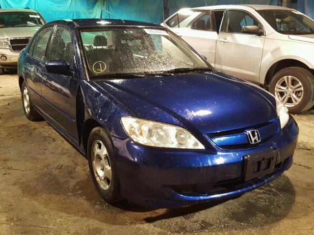 JHMES95605S016629 - 2005 HONDA CIVIC HYBR BLUE photo 1