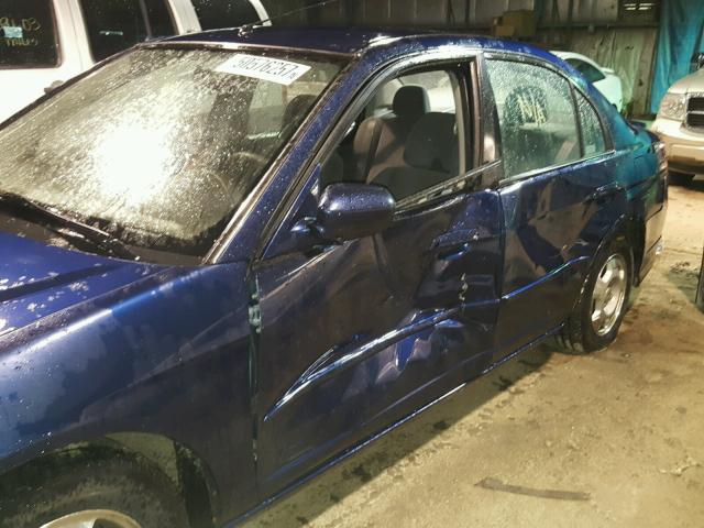 JHMES95605S016629 - 2005 HONDA CIVIC HYBR BLUE photo 9