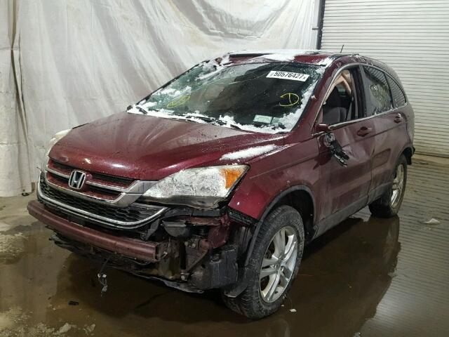 5J6RE4H7XBL037232 - 2011 HONDA CR-V EXL MAROON photo 2