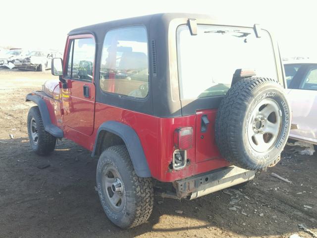 1J4FY19P7SP319988 - 1995 JEEP WRANGLER / RED photo 3