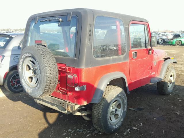 1J4FY19P7SP319988 - 1995 JEEP WRANGLER / RED photo 4