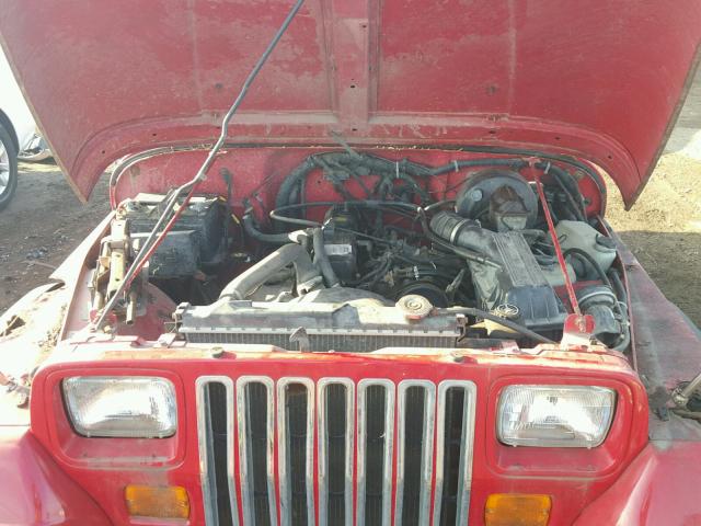 1J4FY19P7SP319988 - 1995 JEEP WRANGLER / RED photo 7