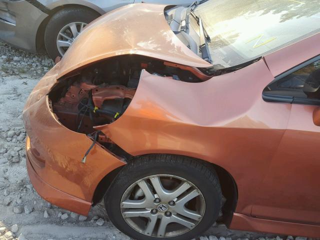 JHMGD37658S006373 - 2008 HONDA FIT SPORT ORANGE photo 9