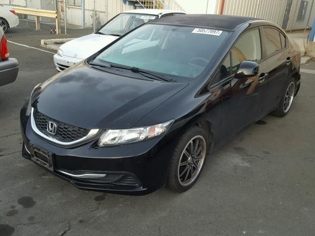 19XFB2F5XDE216910 - 2013 HONDA CIVIC LX BLACK photo 2