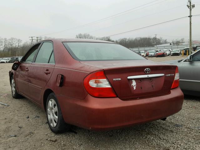 4T1BE32K62U083483 - 2002 TOYOTA CAMRY LE RED photo 3