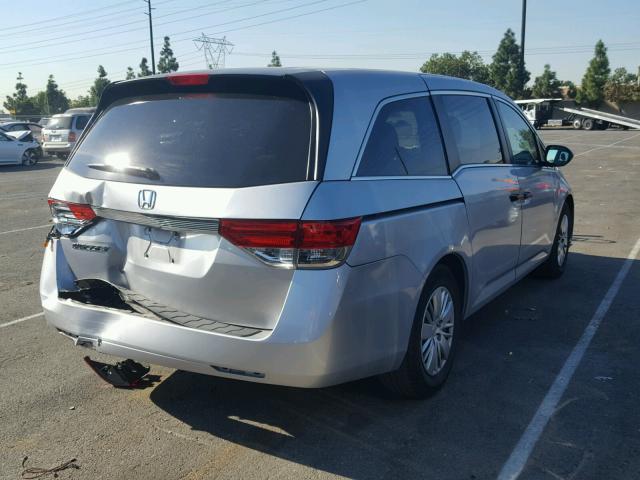 5FNRL5H29EB049191 - 2014 HONDA ODYSSEY LX SILVER photo 4