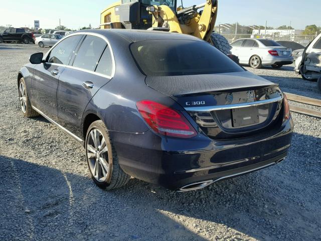 55SWF4KBXGU172951 - 2016 MERCEDES-BENZ C 300 4MAT BLUE photo 3