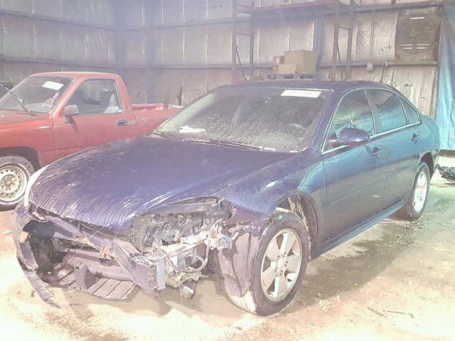 2G1WB5EK0A1222323 - 2010 CHEVROLET IMPALA LT BLUE photo 2