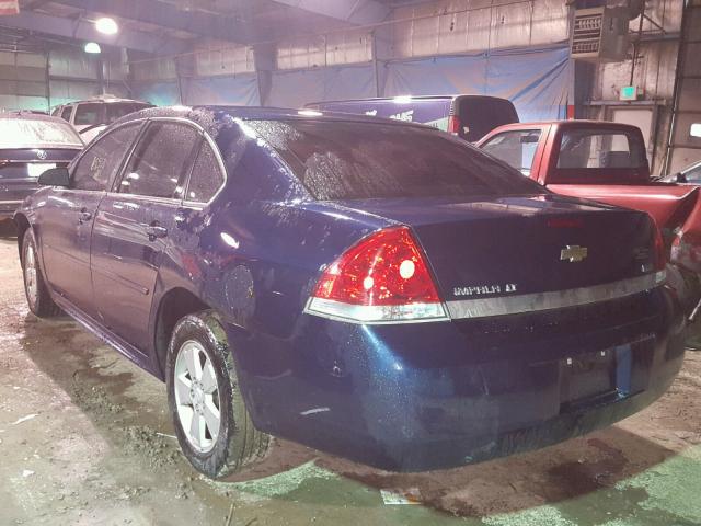 2G1WB5EK0A1222323 - 2010 CHEVROLET IMPALA LT BLUE photo 3