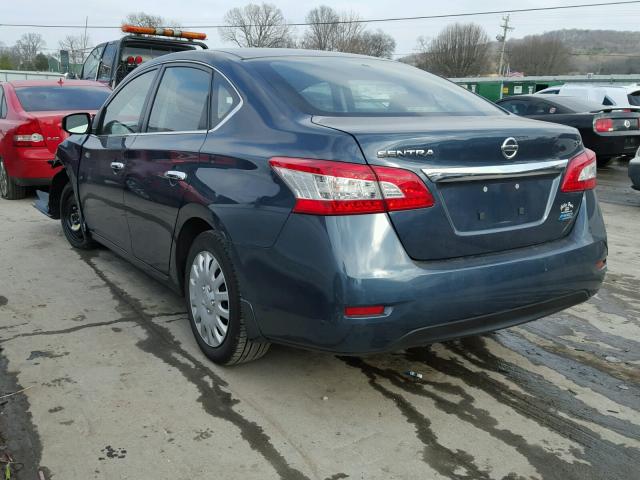 1N4AB7AP3DN902546 - 2013 NISSAN SENTRA S BLUE photo 3