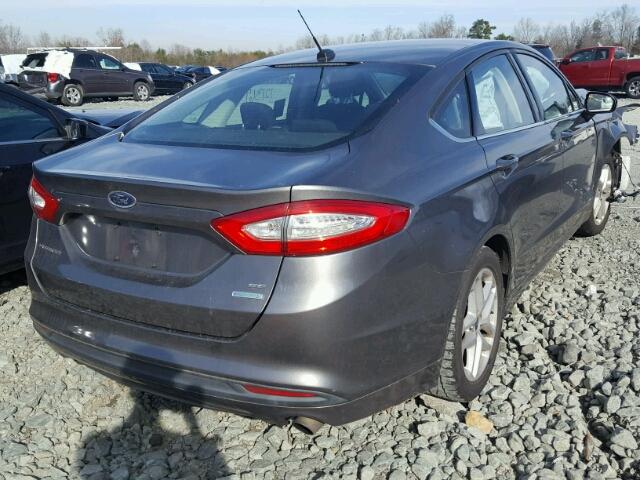 3FA6P0HD8ER273164 - 2014 FORD FUSION SE GRAY photo 4