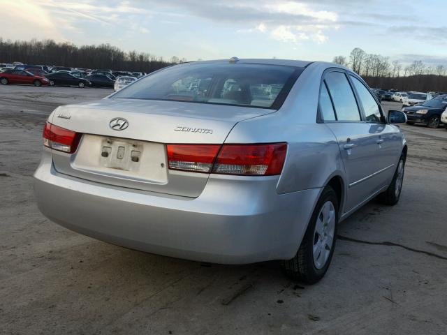 5NPET46C68H369210 - 2008 HYUNDAI SONATA GLS SILVER photo 4