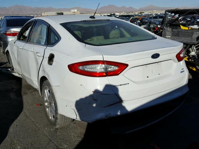 3FA6P0HR6DR292614 - 2013 FORD FUSION SE WHITE photo 3