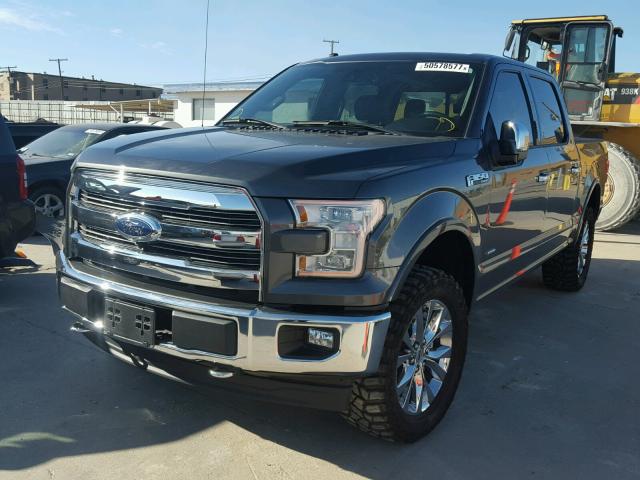 1FTEW1EG4HFA41532 - 2017 FORD F150 SUPER GRAY photo 2