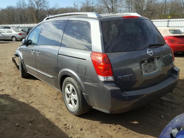 5N1BV28U87N110123 - 2007 NISSAN QUEST S GRAY photo 3