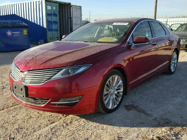 3LN6L2GK9ER823193 - 2014 LINCOLN MKZ Rojo foto 2