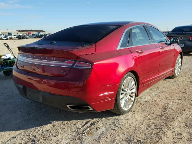 3LN6L2GK9ER823193 - 2014 LINCOLN MKZ RED photo 4