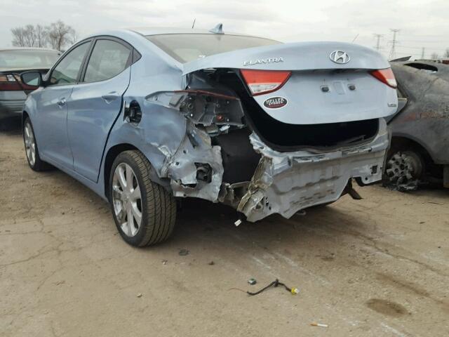 KMHDH4AE9CU489485 - 2012 HYUNDAI ELANTRA GL BLUE photo 3