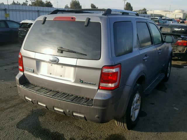 1FMCU49H78KC40773 - 2008 FORD ESCAPE HEV GRAY photo 4