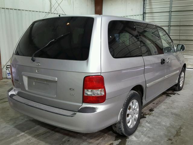 KNDUP131346513222 - 2004 KIA SEDONA EX SILVER photo 4