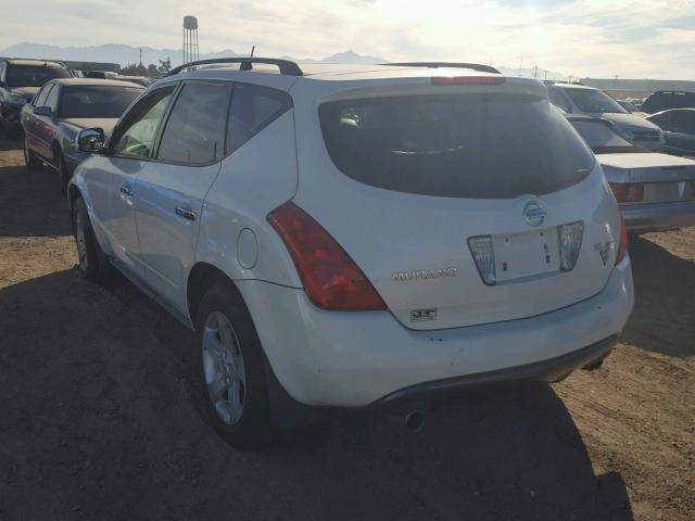 JN8AZ08W03W215161 - 2003 NISSAN MURANO SL WHITE photo 3