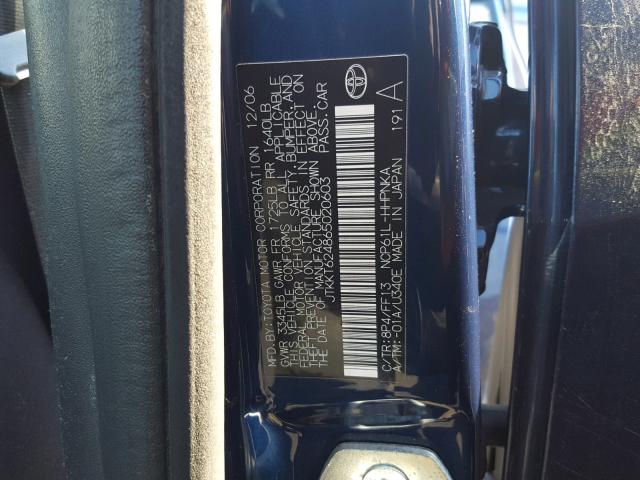 JTKKT624865020603 - 2006 TOYOTA SCION XA ლურჯი ფოტო 10