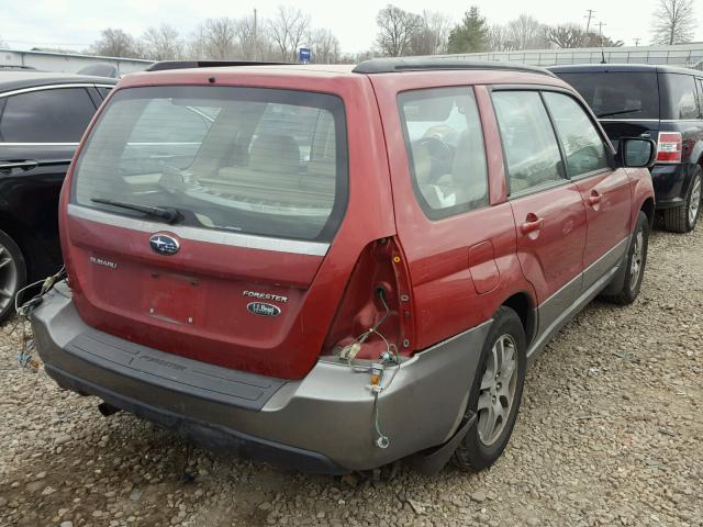 JF1SG67626H739498 - 2006 SUBARU FORESTER 2 RED photo 4