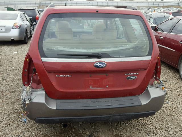 JF1SG67626H739498 - 2006 SUBARU FORESTER 2 RED photo 9