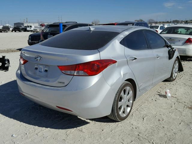 KMHDH4AEXCU313609 - 2012 HYUNDAI ELANTRA GL SILVER photo 4