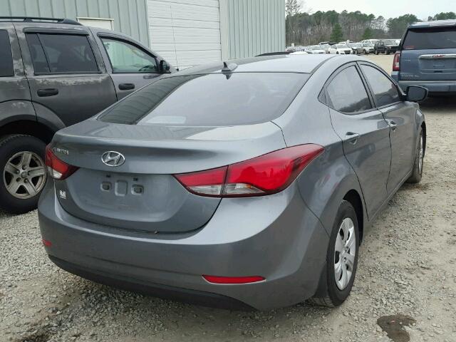 KMHDH4AE8GU650379 - 2016 HYUNDAI ELANTRA SE GRAY photo 4