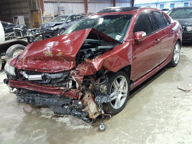 19UUA66288A034611 - 2008 ACURA TL RED photo 2