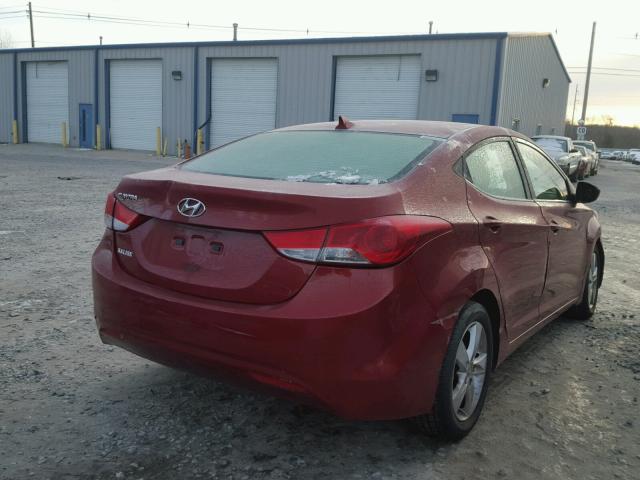 KMHDH4AE8BU148612 - 2011 HYUNDAI ELANTRA GL RED photo 4