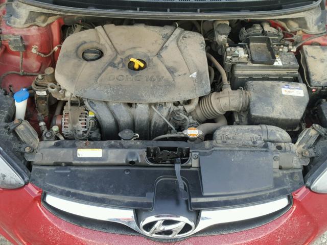 KMHDH4AE8BU148612 - 2011 HYUNDAI ELANTRA GL RED photo 7