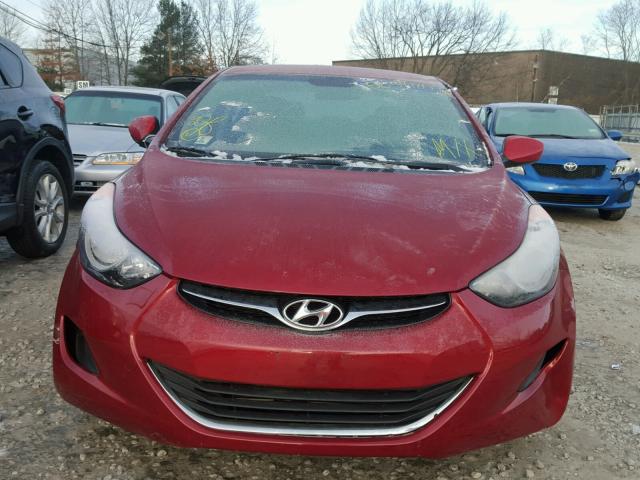 KMHDH4AE8BU148612 - 2011 HYUNDAI ELANTRA GL RED photo 9