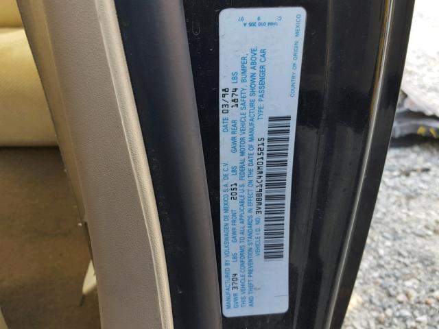 3VWBB61C4WM015215 - 1998 VOLKSWAGEN NEW BEETLE 黑色 照片 10