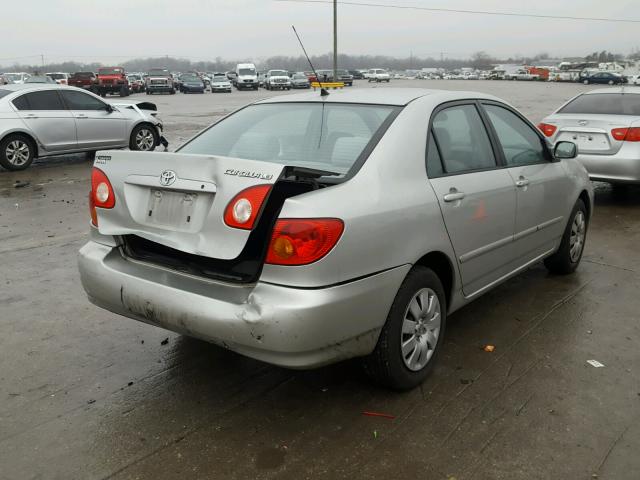 2T1BR38E83C153350 - 2003 TOYOTA COROLLA CE SILVER photo 4