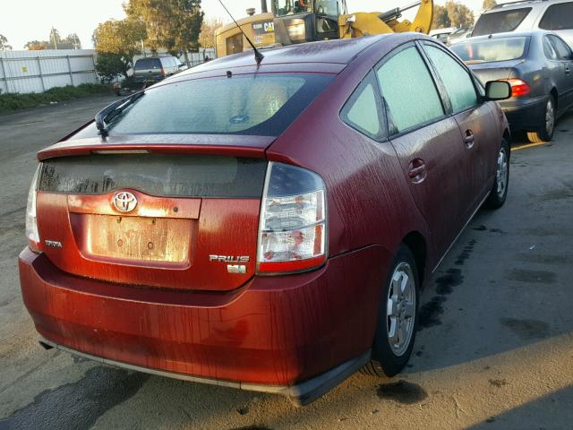 JTDKB20U540093363 - 2004 TOYOTA PRIUS RED photo 4