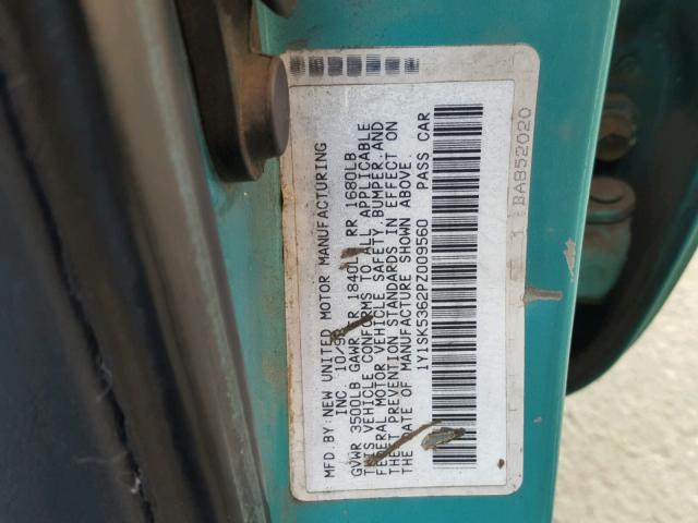 1Y1SK5362PZ009560 - 1993 GEO PRIZM BASE GREEN photo 10