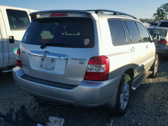 JTEEW21A060013505 - 2006 TOYOTA HIGHLANDER SILVER photo 4