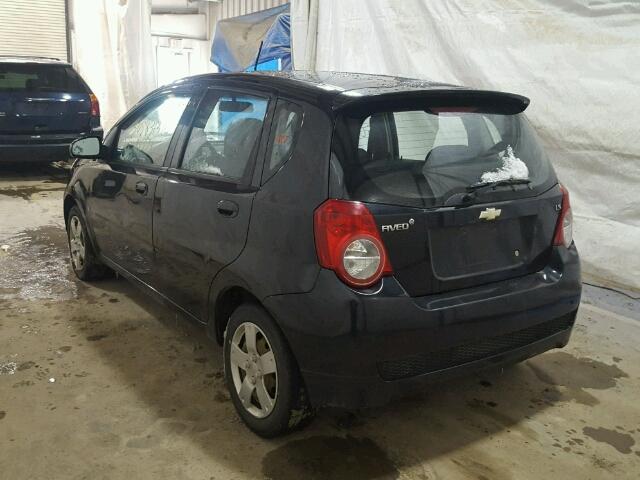 KL1TD66E89B370614 - 2009 CHEVROLET AVEO LS BLACK photo 3
